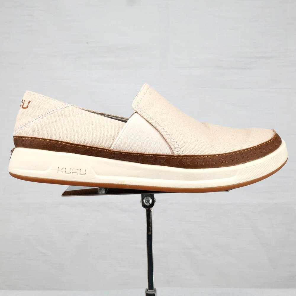 Kuru Shoes Womens 6 M Beige Canvas Roam Alta Slip On Sneakers Loafers Flats - Picture 10 of 14